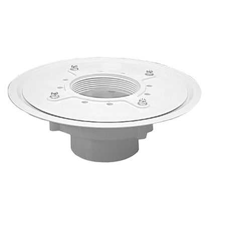 Jones Stephens 6in. PVC Heavy Duty Drain Base with Primer Tap, for 3-1/2in. Spud D52216